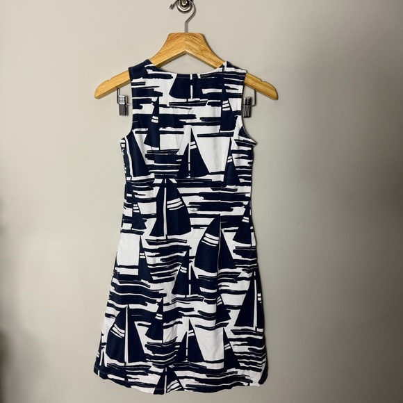 Mahi Gold Sleeveless Sailboat Dress Blue White Nautical Stretch XS 508 - Picture 5 of 5
